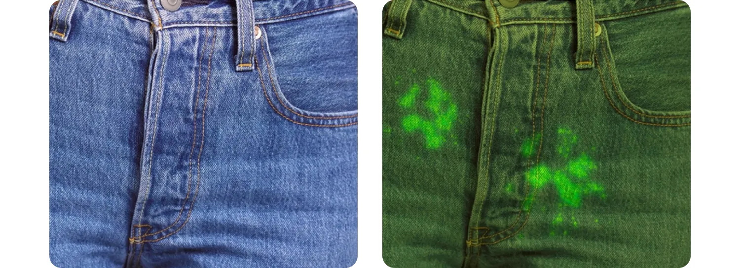 Semen under blue 450 nm